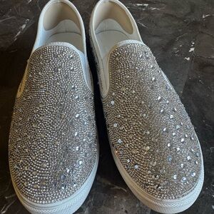 DB Studios |  Averie White Diamond Slip-On Sneaker